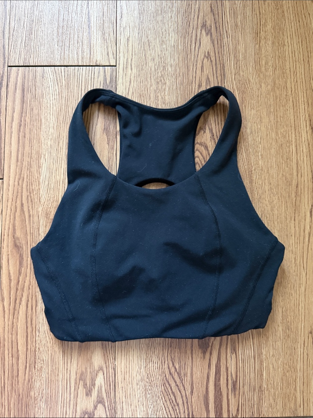 High-Neck Black Racerback Sports Bra